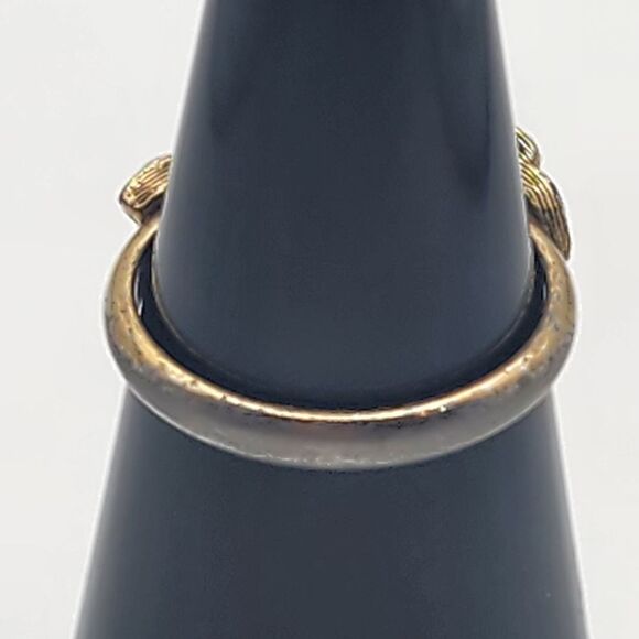 Vintage Avon Dogwood Apple Blossoms Silver Tone & Gold Tone Ring (5) - Picture 5 of 8